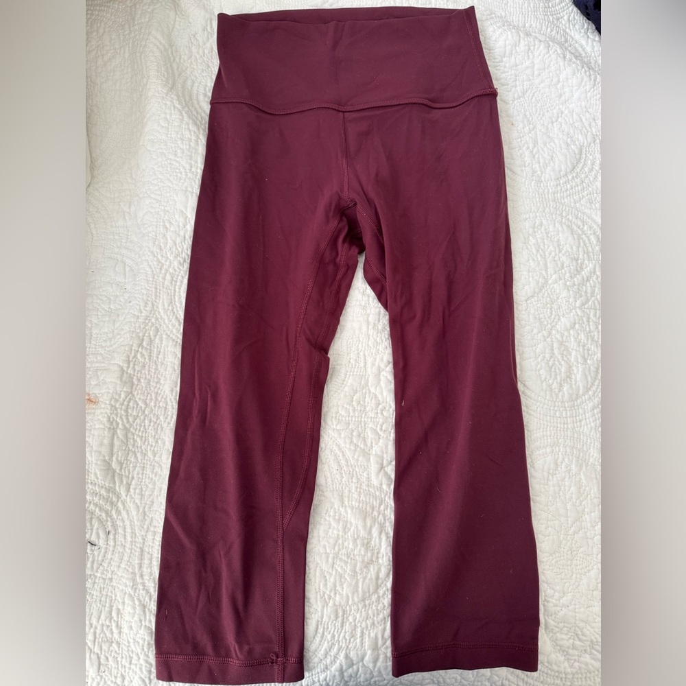 Lulu Lemon Align Cropped Leggings, Size 6, Burgundy